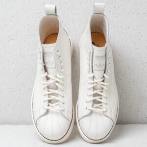 ADIDAS | Women's Superstar Quilted High Top Leather Sneaker Boots White | 7